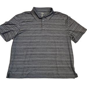 Hagar Cool 18 Men's Striped Bluish Green Short Sleeve Golf Polo Shirt Size XL